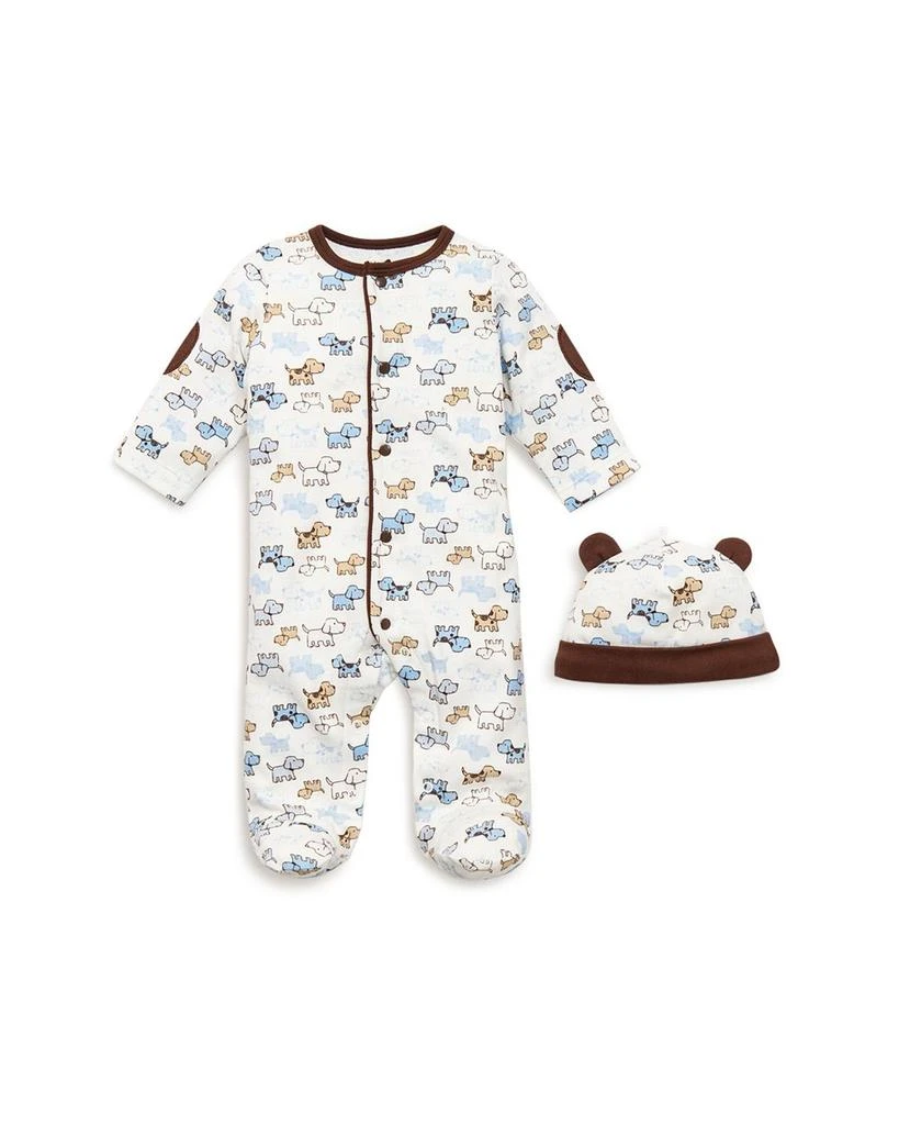 Little Me Boys' Puppy Print Footie & Hat - Baby 1