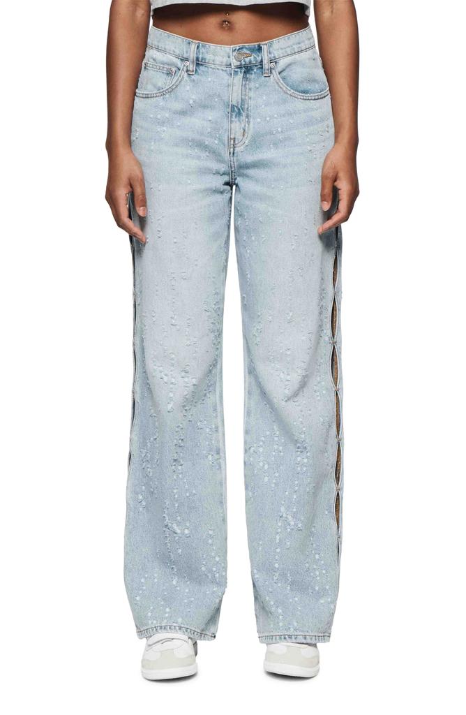 PURPLE BRAND/Twisted Baggy ジーンズ PURPLE BRAND Twisted High Waist Wide Leg Baggy Jeans