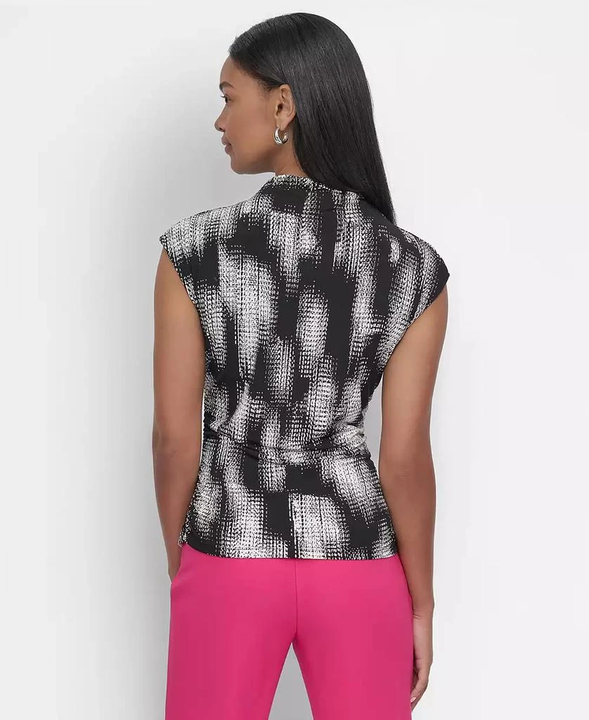 DKNY Women's Funnel-Neck Side-Ruched Sleeveless Top 3