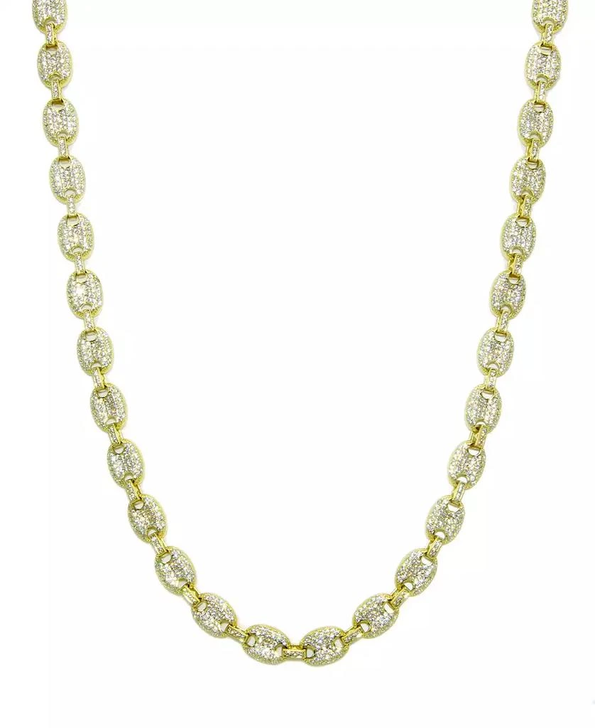Macy
s Cubic Zirconia and Yellow IP Necklace (8mm) in Sterling Silver 1