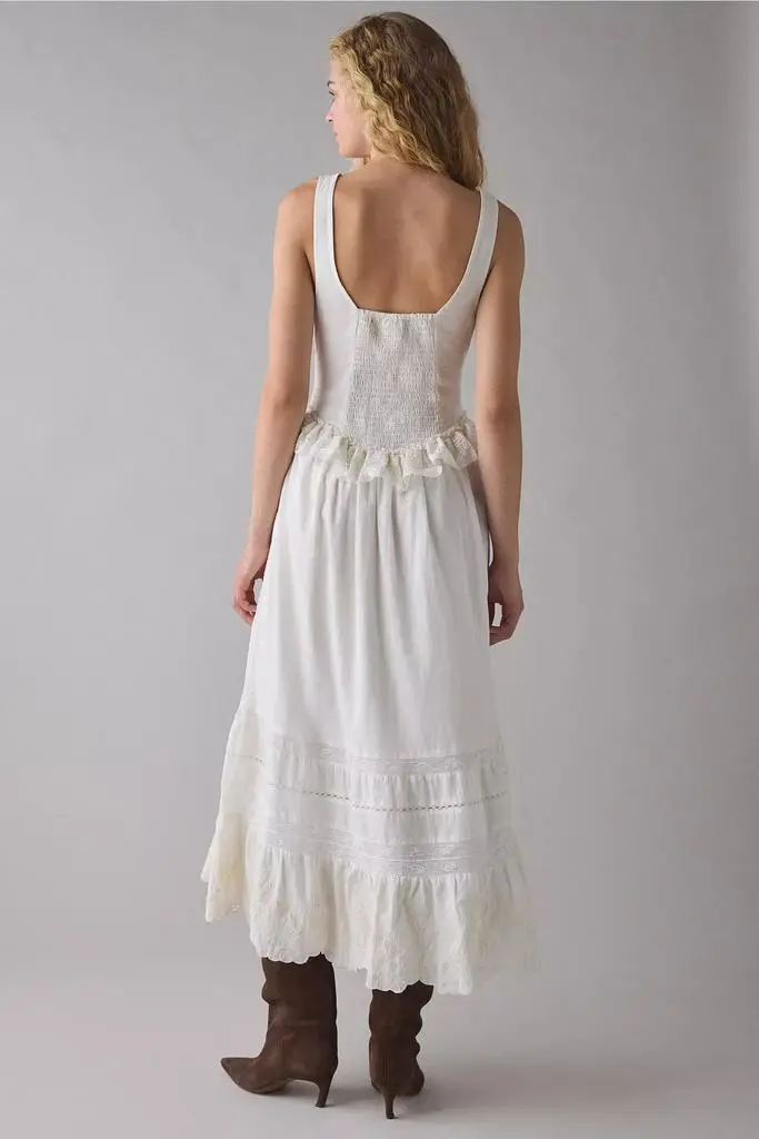 Urban Outfitters UO Perfectly Victorian Lace Trim Corset Midi Dress -  Dresses & Skirts - Compare Prices from 5+ Stores - Free Shipping -  BeyondStyle