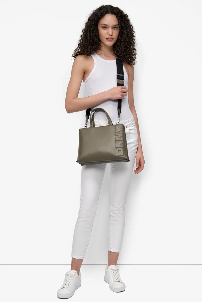 DKNY TINSLEY LOGO EMBOSSED SATCHEL BAG