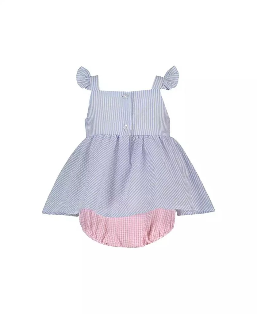 Blueberi Boulevard Baby Girls Multi Seersucker Watermelon Sunsuit and Hat Set 3