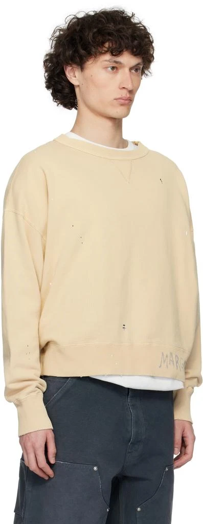 MAISON MARGIELA Beige Graffiti Logo Sweatshirt 2