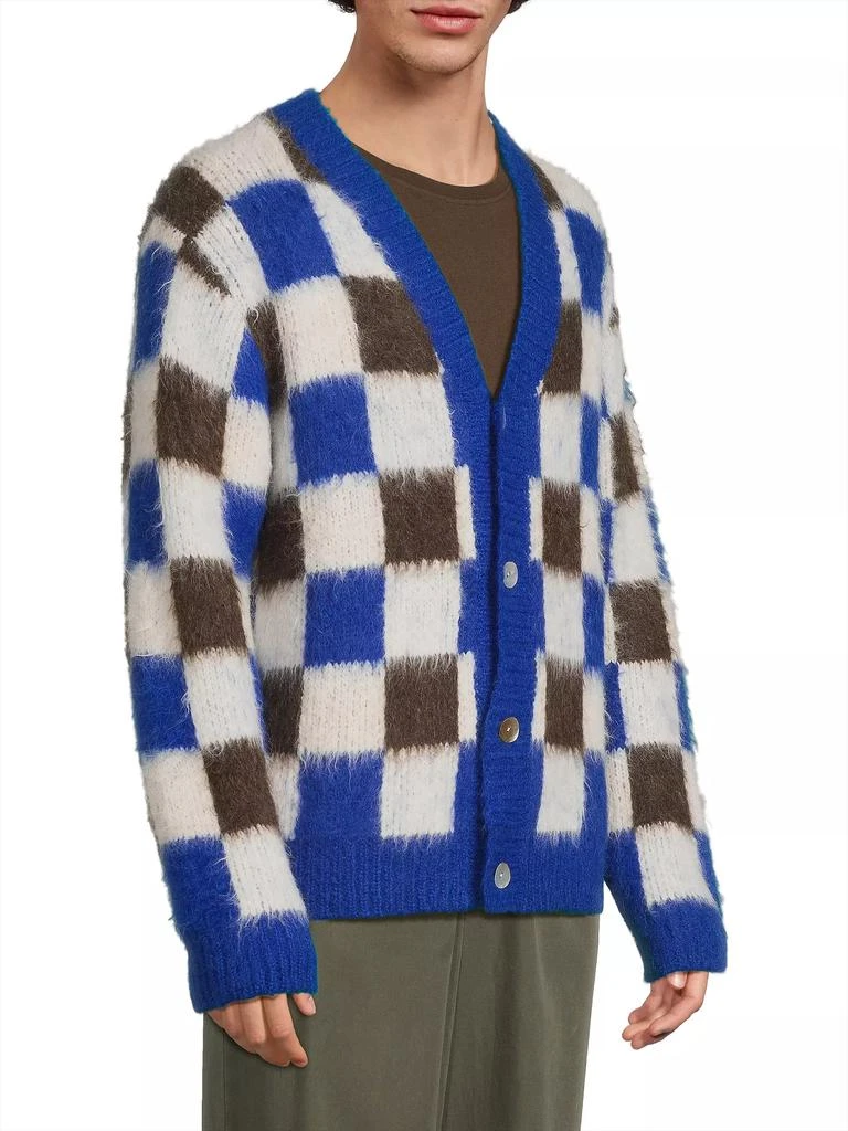 The Elder Statesman Thistle Gingham Alpaca Knit Cardigan 4