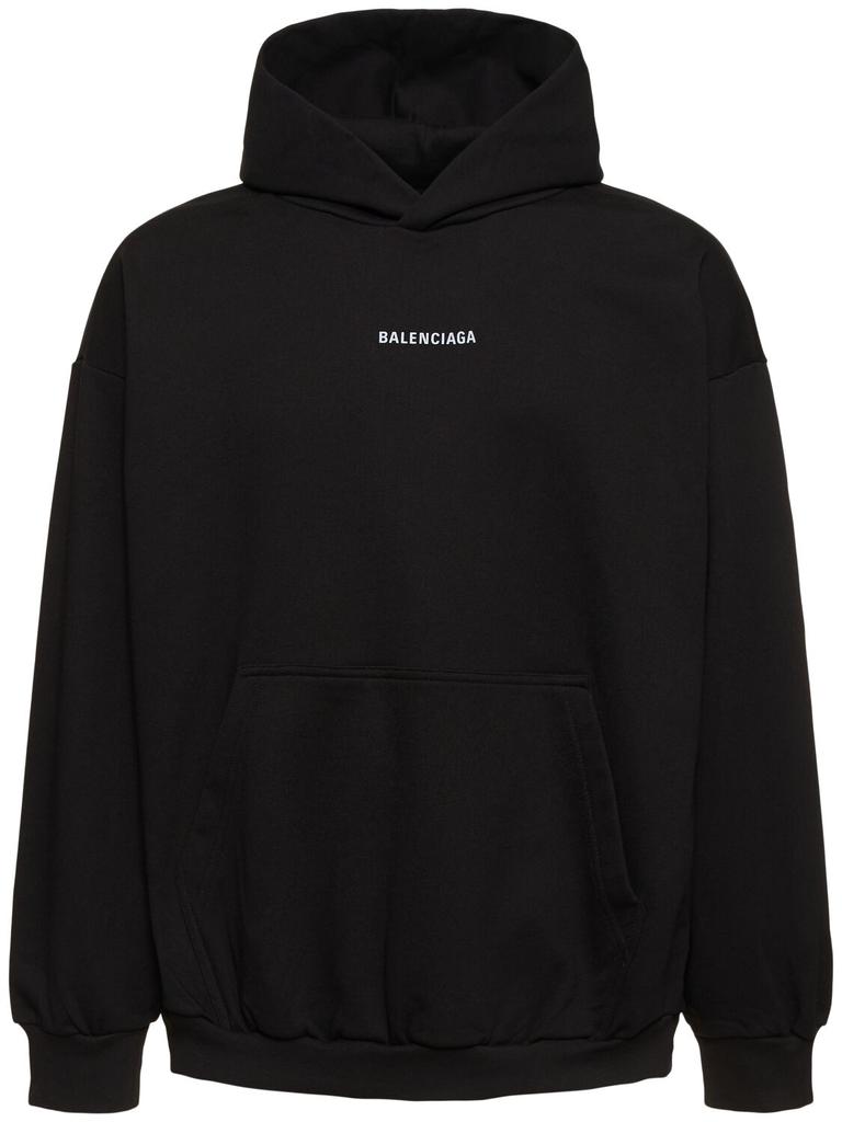 BALENCIAGA Reflective Logo Cotton Hoodie