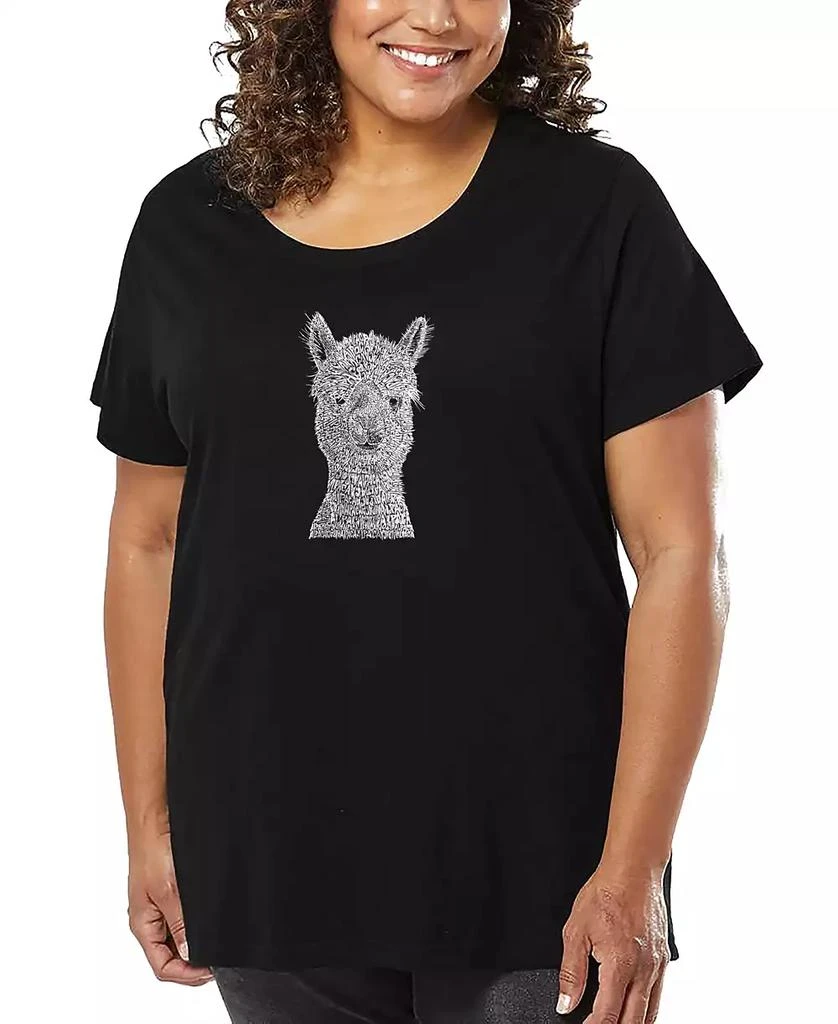 LA Pop Art Plus Size Alpaca Word Art T-Shirt