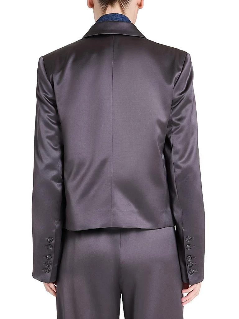 TWP Sawyer Satin Wool-Blend Boxy Blazer 5