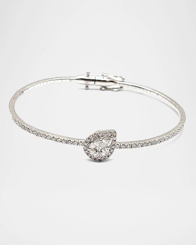 Andreoli 18K White Gold Diamond Bangle, 1.10tcw 1