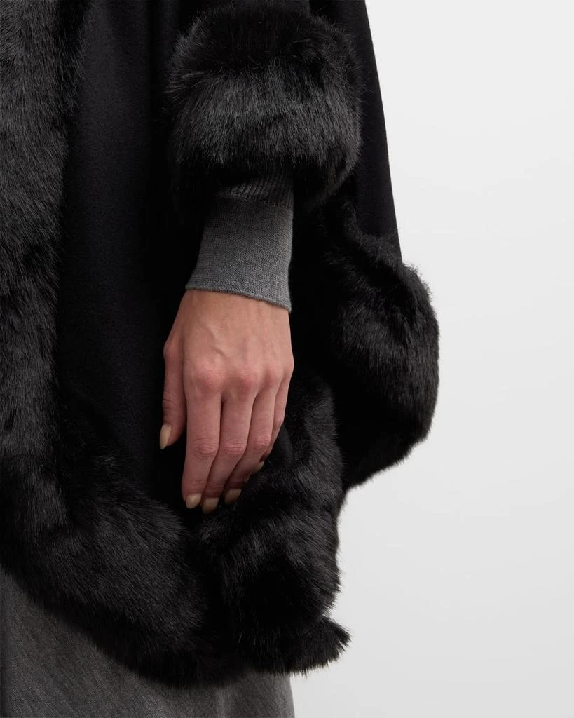 Sofia Cashmere Faux Fur Trim Cashmere Cape 7