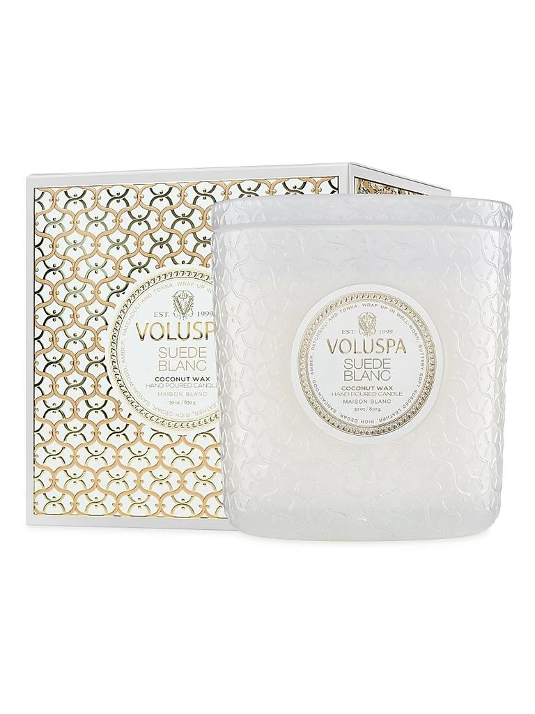 Voluspa Suede Blanc Luxe Candle 1