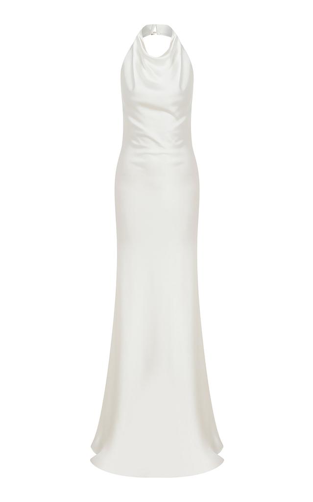 ILA. ILA. - Sidney Belted Draped Satin Gown - White - EU 40 - Moda Operandi