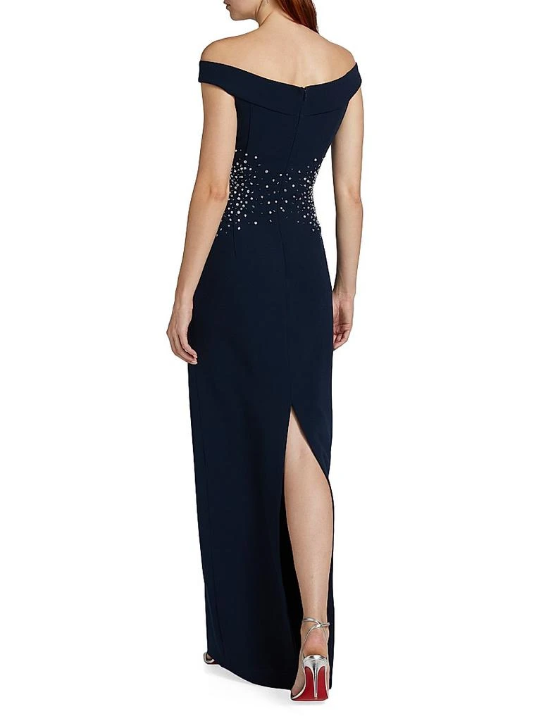 Naeem Khan Sequined Stretch Crepe Off-The-Shoulder Gown 5