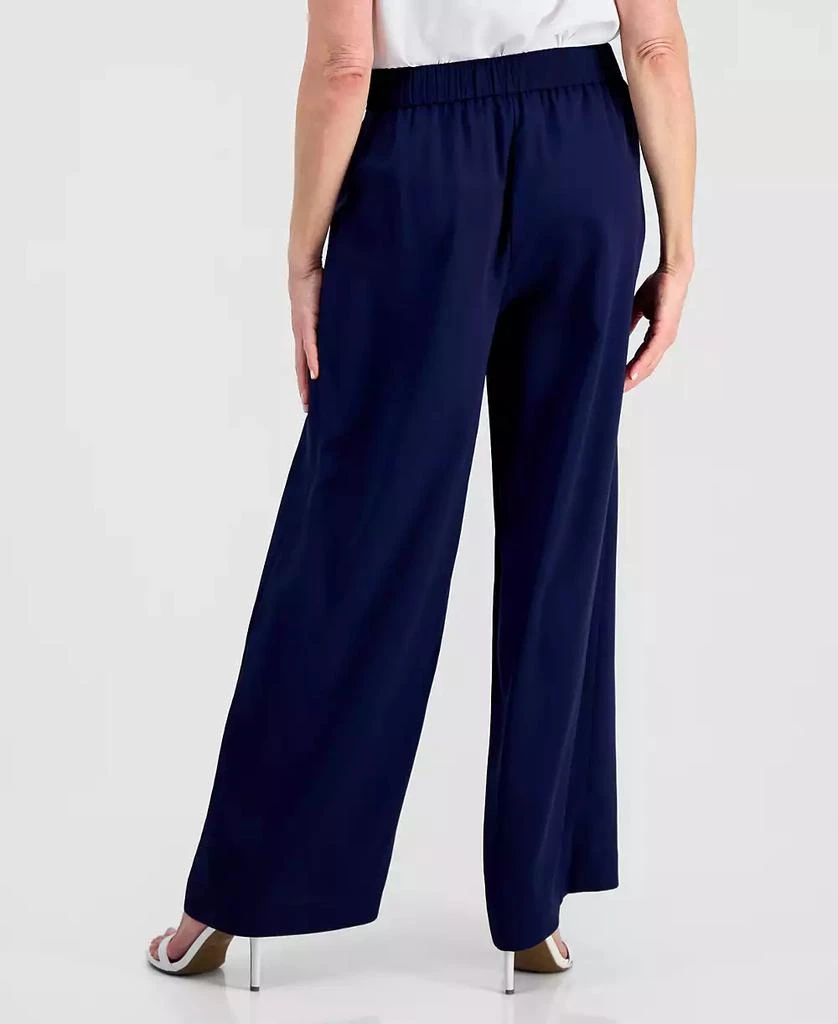 Kasper Women
s Chiffon High-Rise Pull-On Wide-Leg Pants 4