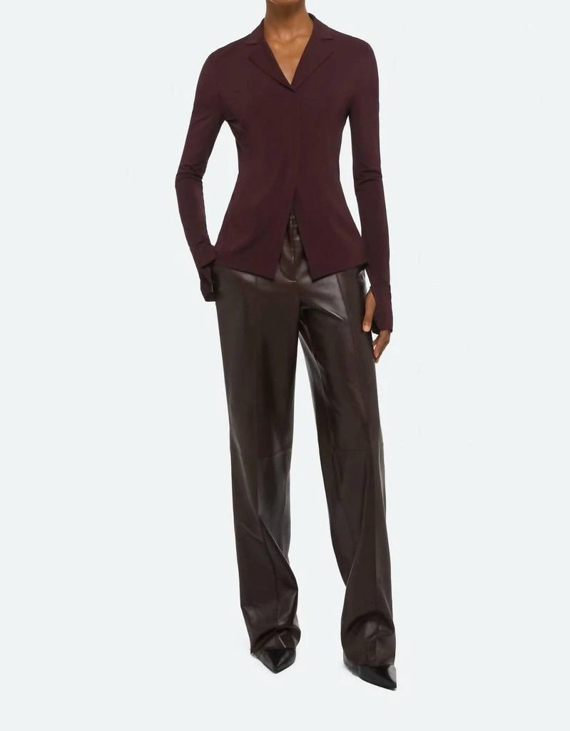 Helmut Lang Blazer Top In Mahogany 4