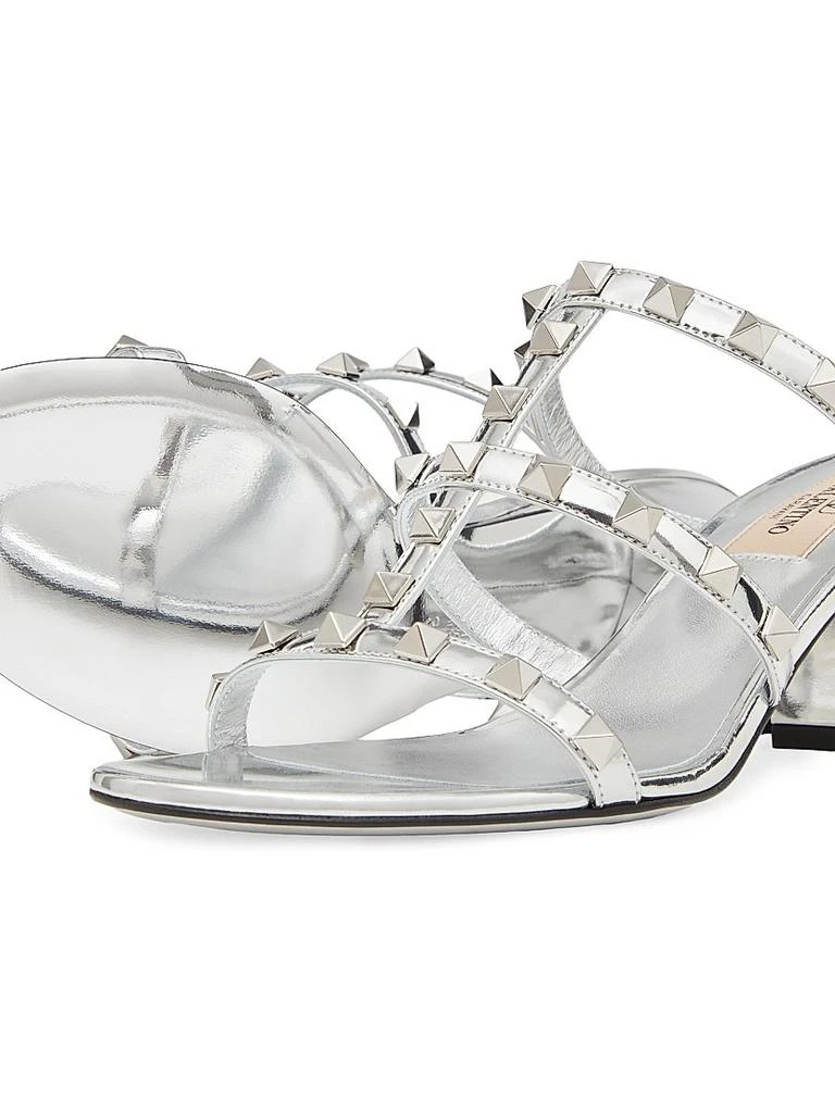Valentino Rockstud Mirror-effect Slide Sandals 5
