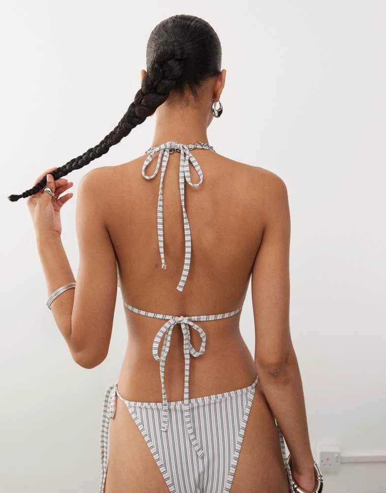 COLLUSION COLLUSION striped bikini top in white stripe 4