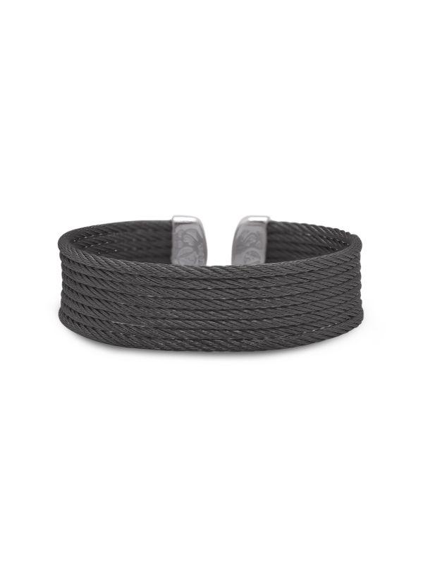 ALOR Essential Cuffs Black Stainless Steel Cable Bracelet