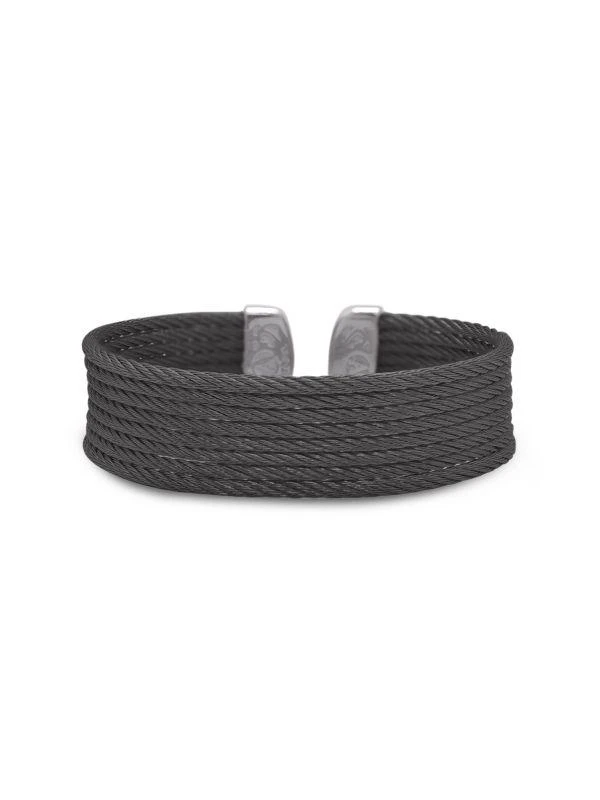 ALOR Essential Cuffs Black Stainless Steel Cable Bracelet 1