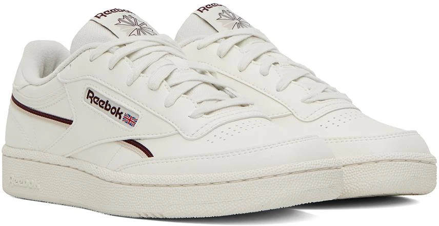 Reebok Off-White & Burgundy Club C 85 Sneakers 4