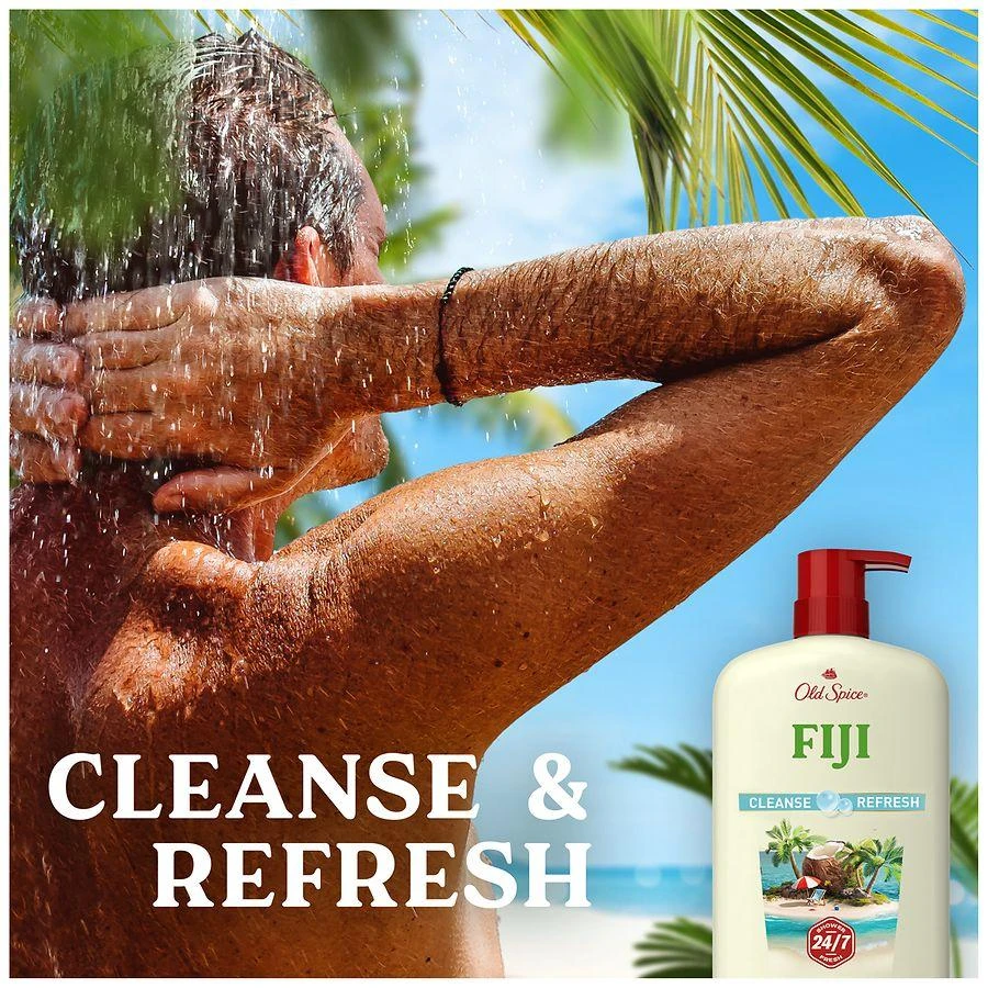 Old Spice Men's Body Wash, 24/7 Shower Fresh Fiji, Palm Tree + Coconut 6