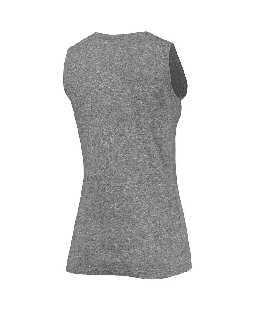 The Original Retro Brand Women's Heathered Gray Arkansas Razorbacks Relaxed Henley Tri-Blend V-Neck Logo Tank Top 3
