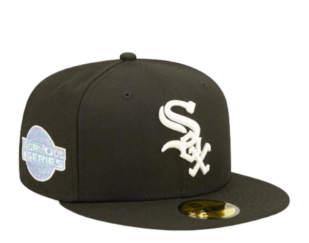New Era 59Fifty MLB Chicago White Sox Pop Sweat Blk/Purple Fitted Hat 60243503 1