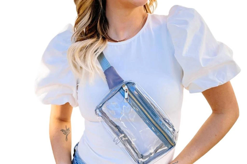 Caroline Hill Ferris Clear Belt Bag In Gray 1