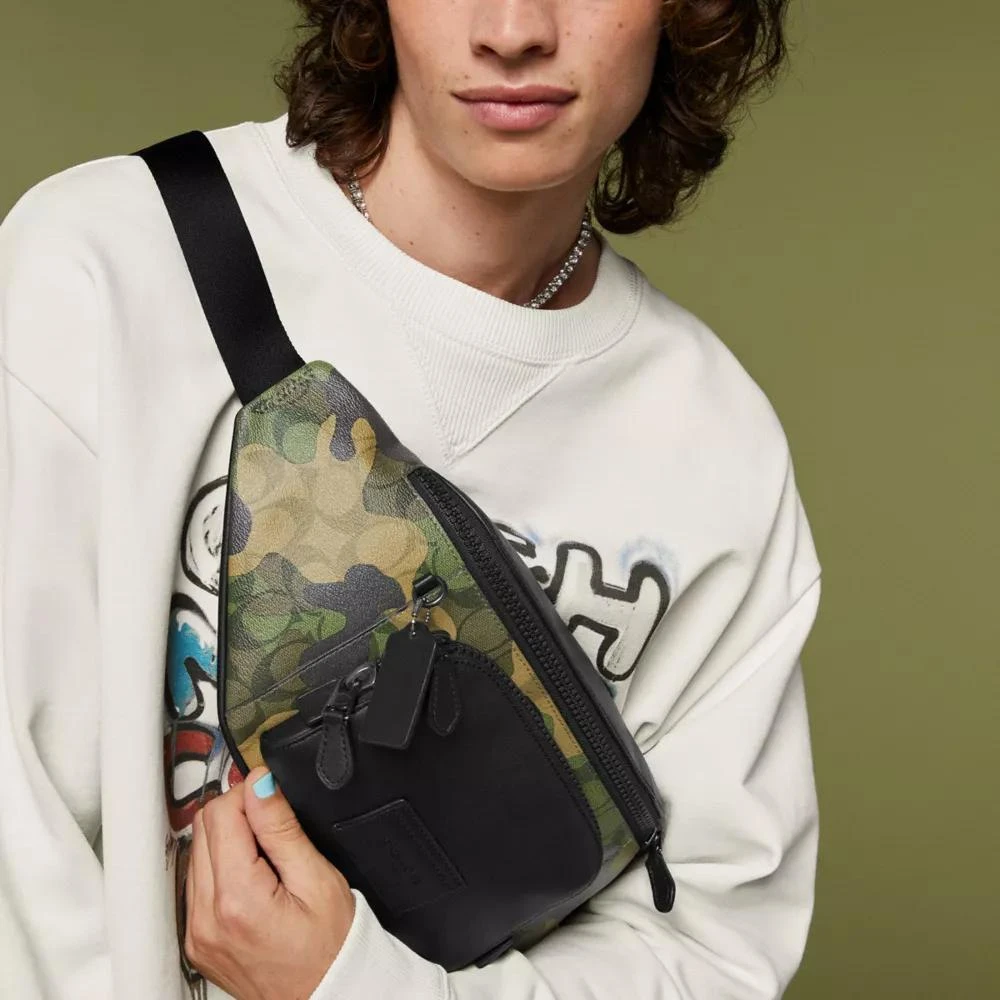 Coach Track Belt Bag In Signature Canvas With Camo Print 6
