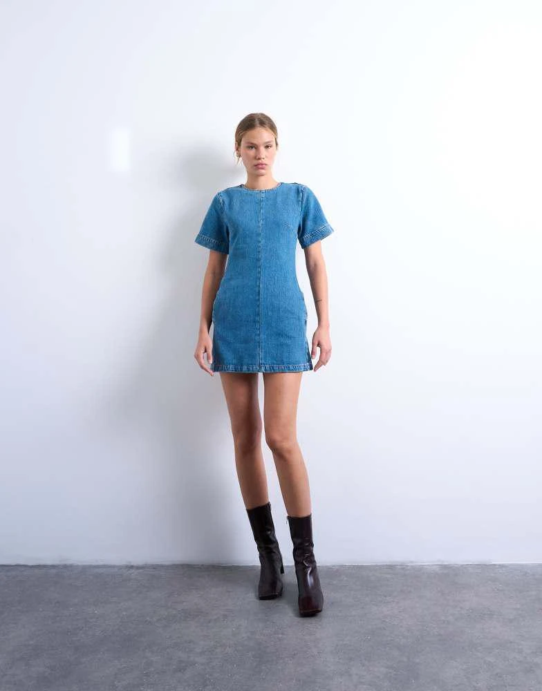 white christmas dresses Daniela Denim Mini Dress Navy / L main image 0