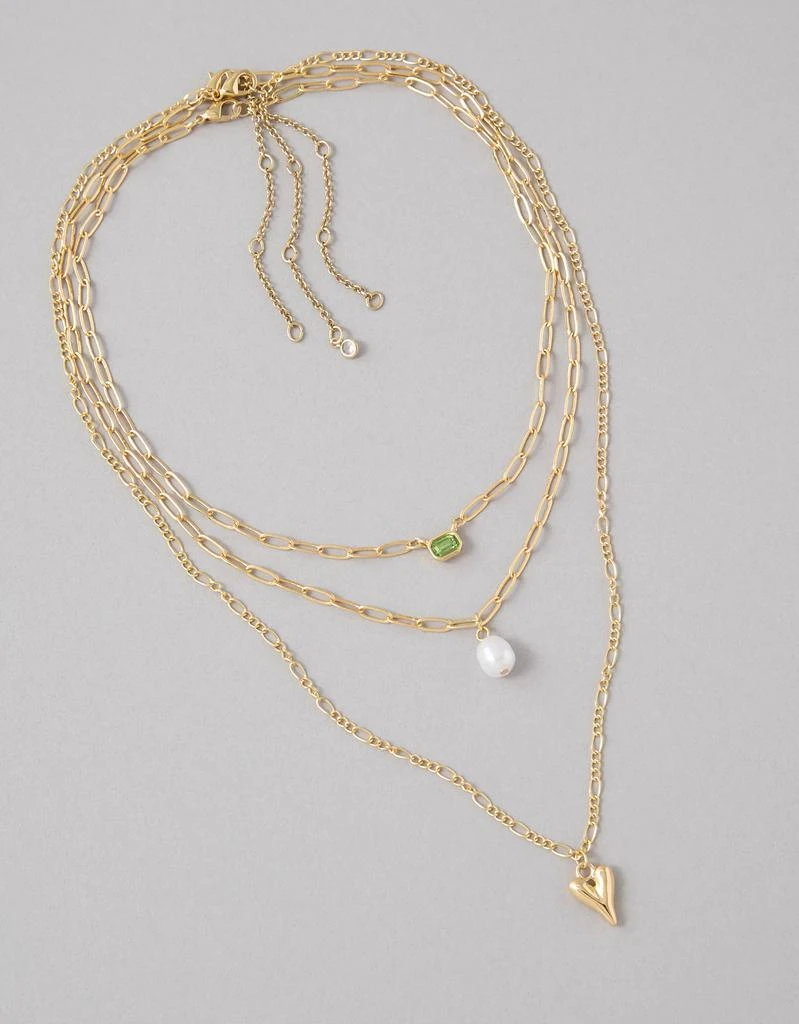 AE AEO Light Green & Cubic Zirconia Necklaces 3-Pack 2