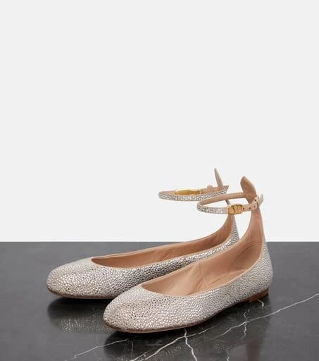 Valentino Tan-Go embellished suede ballet flats 5