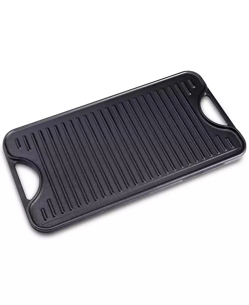 Victoria Cast Iron Large Reversible 18.5" x 10" Rectangular Griddle 1