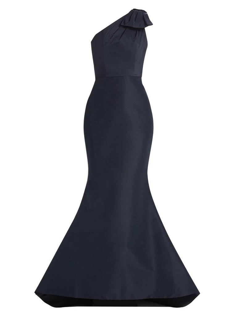 Alexia María Silk Faille One-Shoulder Gown 6