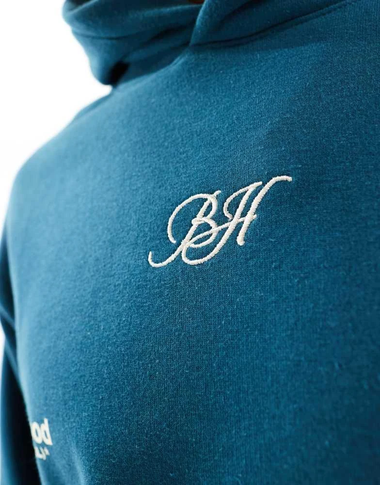 Bershka Bershka back printed hoodie in blue 3