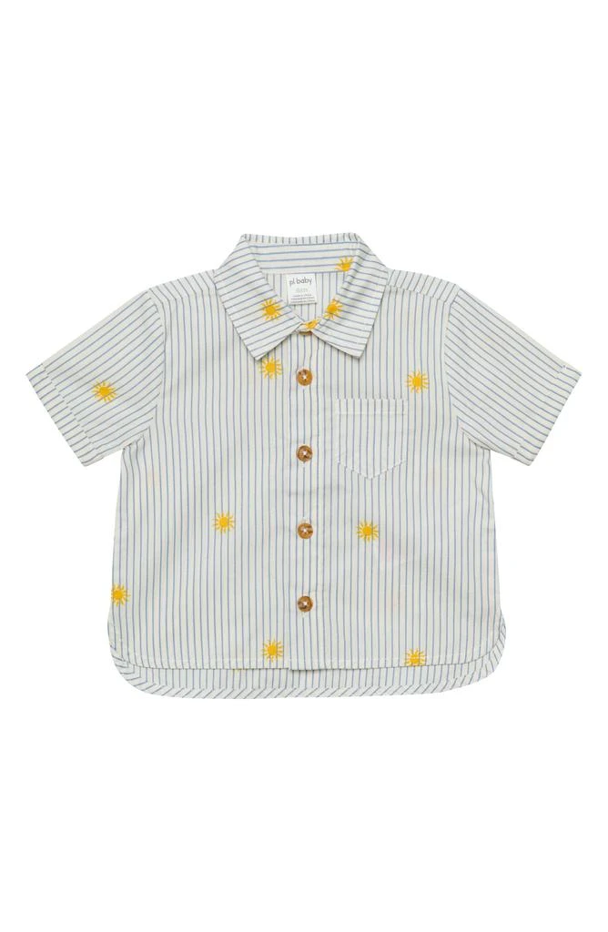 PL Baby by Petit Lem Cotton Button-Up Shirt, Shorts & Socks Set 4