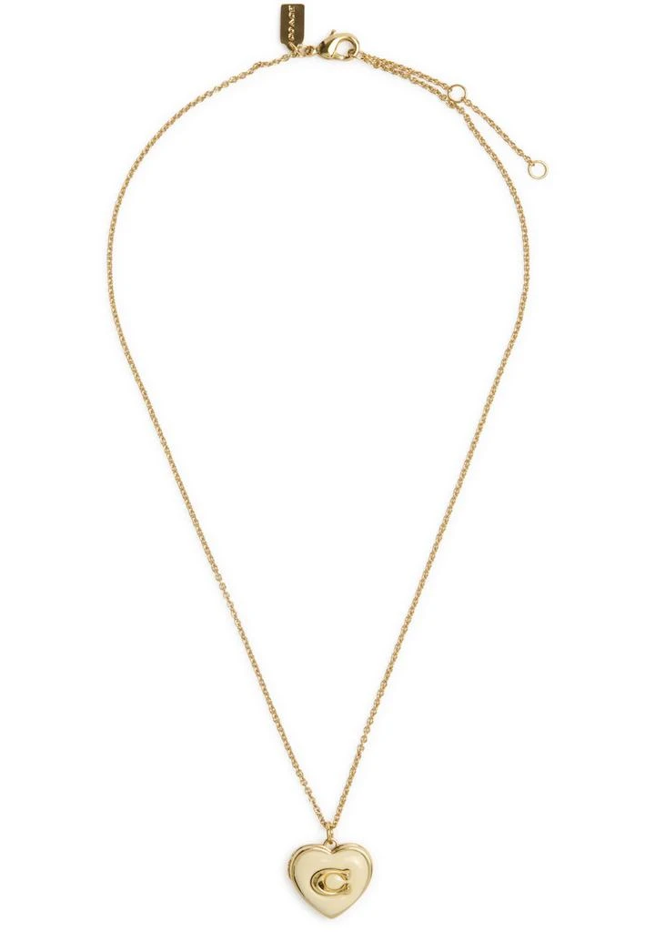 Coach Heart logo locket necklace 3