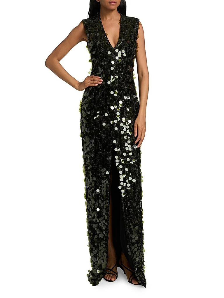 Atelier Prabal Gurung Ava Paillette V-Neck Gown 3