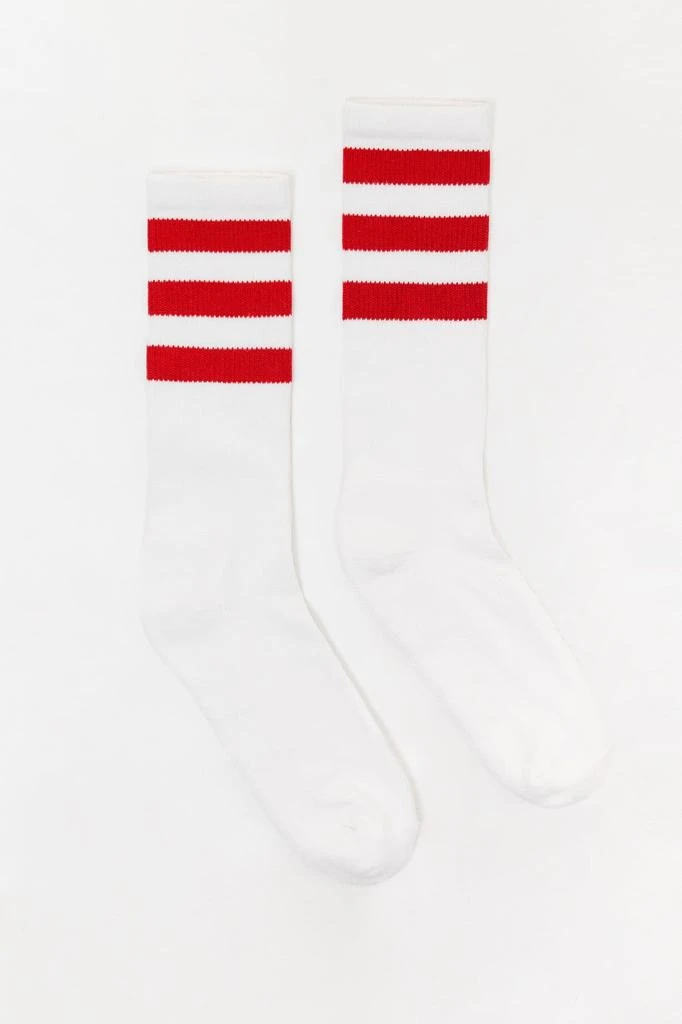 Los Angeles Apparel CALFSOCK - Unisex 3-Stripe Calf Sock 56