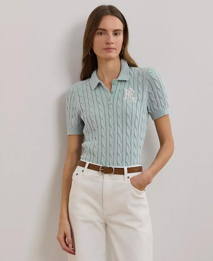 Shop Women's Cable-Knit Polo Shirt on Sale at BeyondStyle