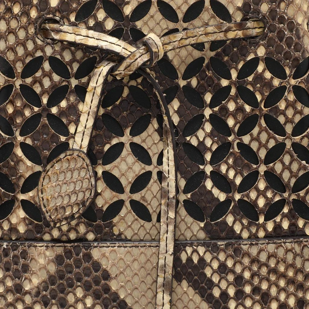 Alaia Alaia Beige/Black Python Drawstring Bucket Bag 5