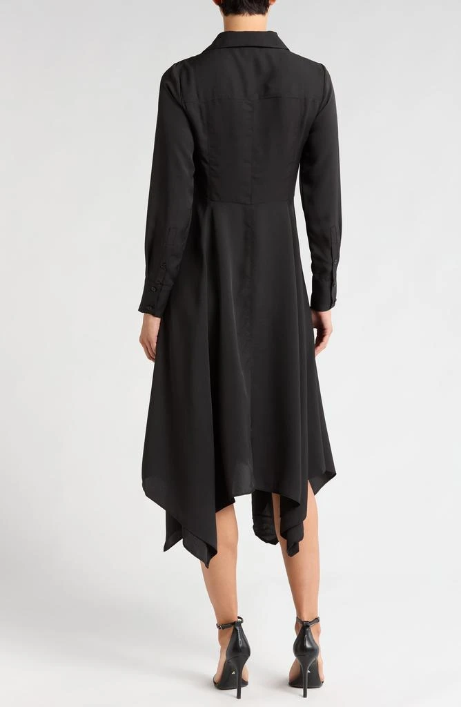 Halogen Sharkbite Hem Long Sleeve Button-Up Maxi Shirtdress 2