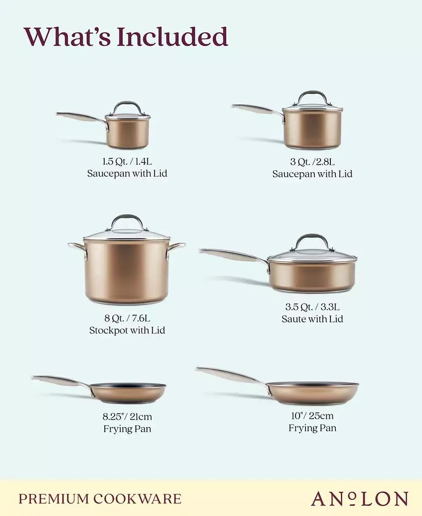 Anolon Ascend Hard Anodized Nonstick Cookware Set, 10 Piece 5