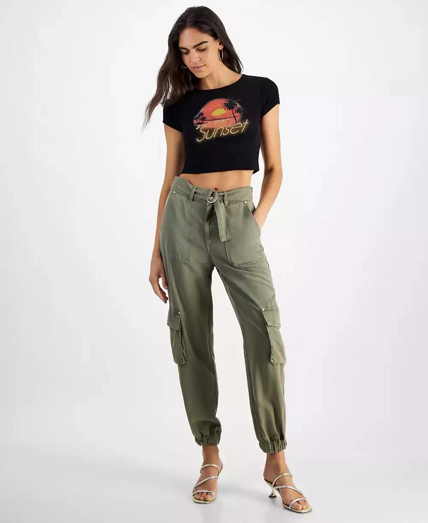 GUESS Women's Katrin High Rise Belted Cargo Pants 1
