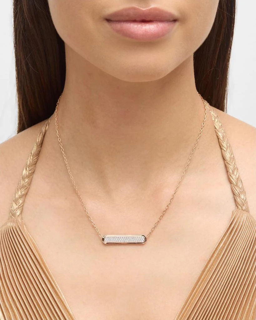 Walters Faith Carrington 18K Rose Gold and Diamond ID Bar Necklace 2