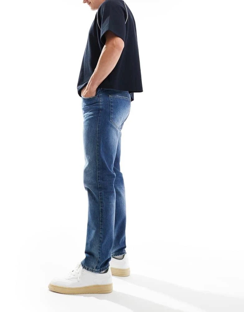 Pull&Bear Pull&Bear straight vintage jeans in mid blue 3