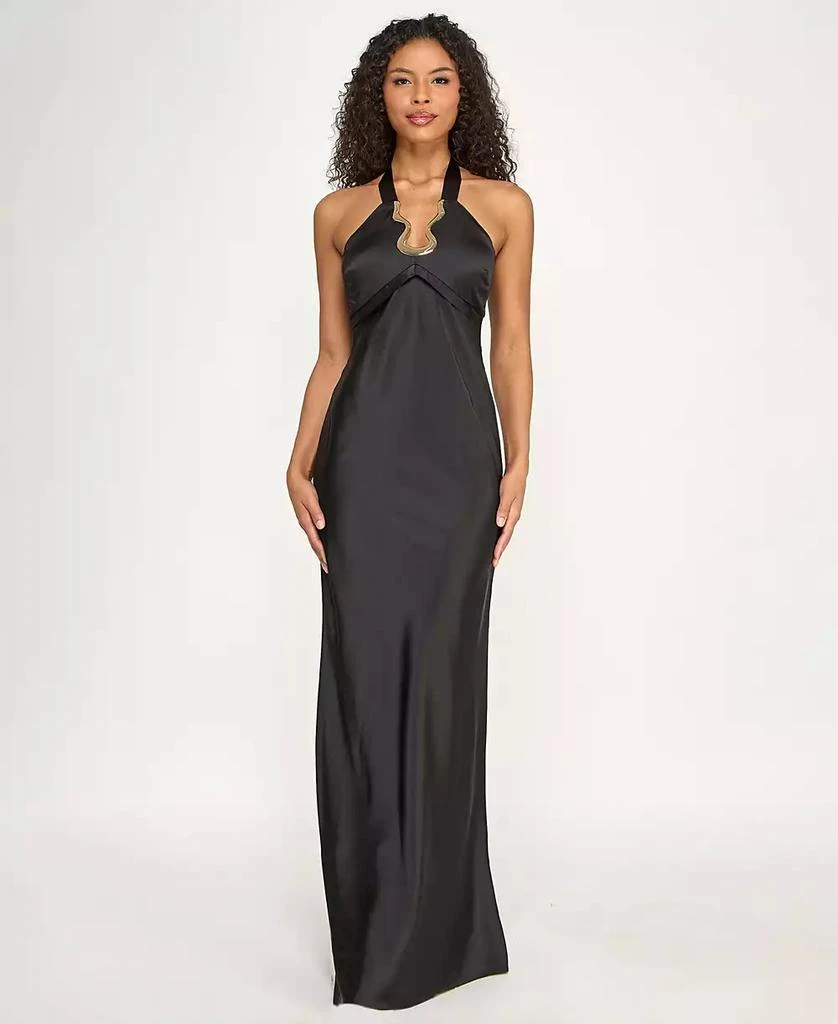 knee length dresses for ladies SILENTIUM LACE MAXI DRESS IN BLACK – DE LA VALI OFFICIAL main image 1