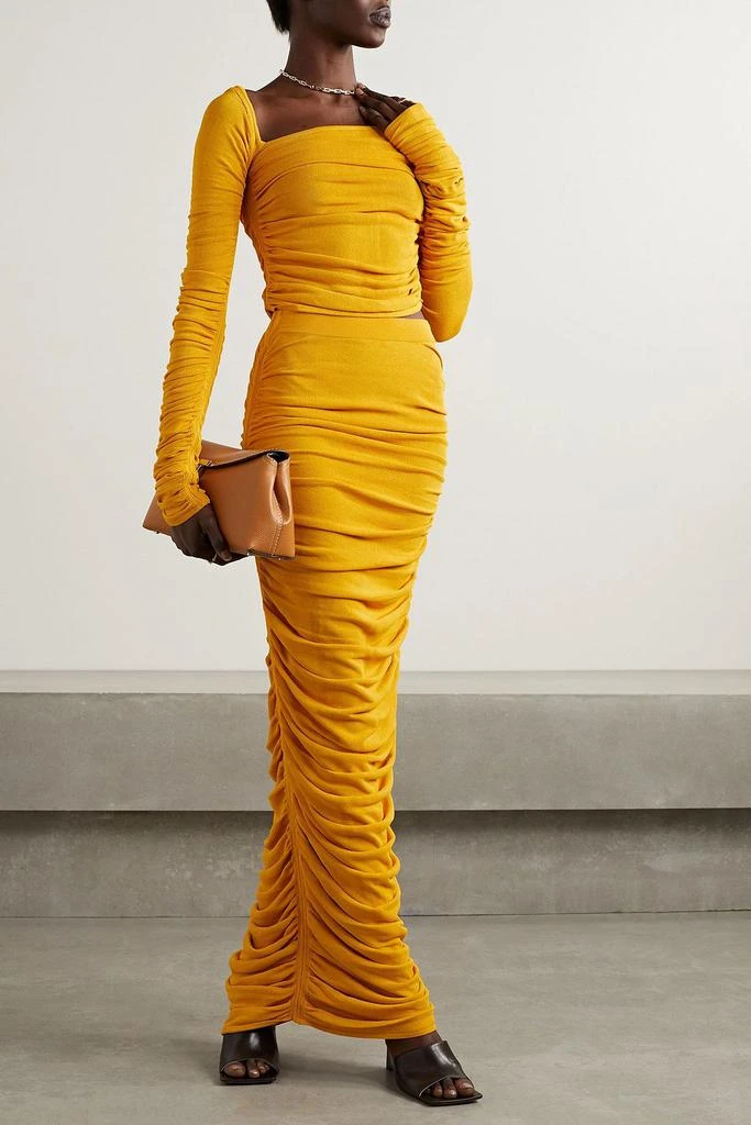 Altuzarra Chukwu ruched knitted maxi skirt 2