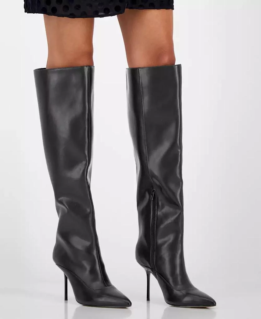 AAJ By Aminah Women's Isabella Tall Shaft Dress Boots - Brown Leather - Size 7.5M