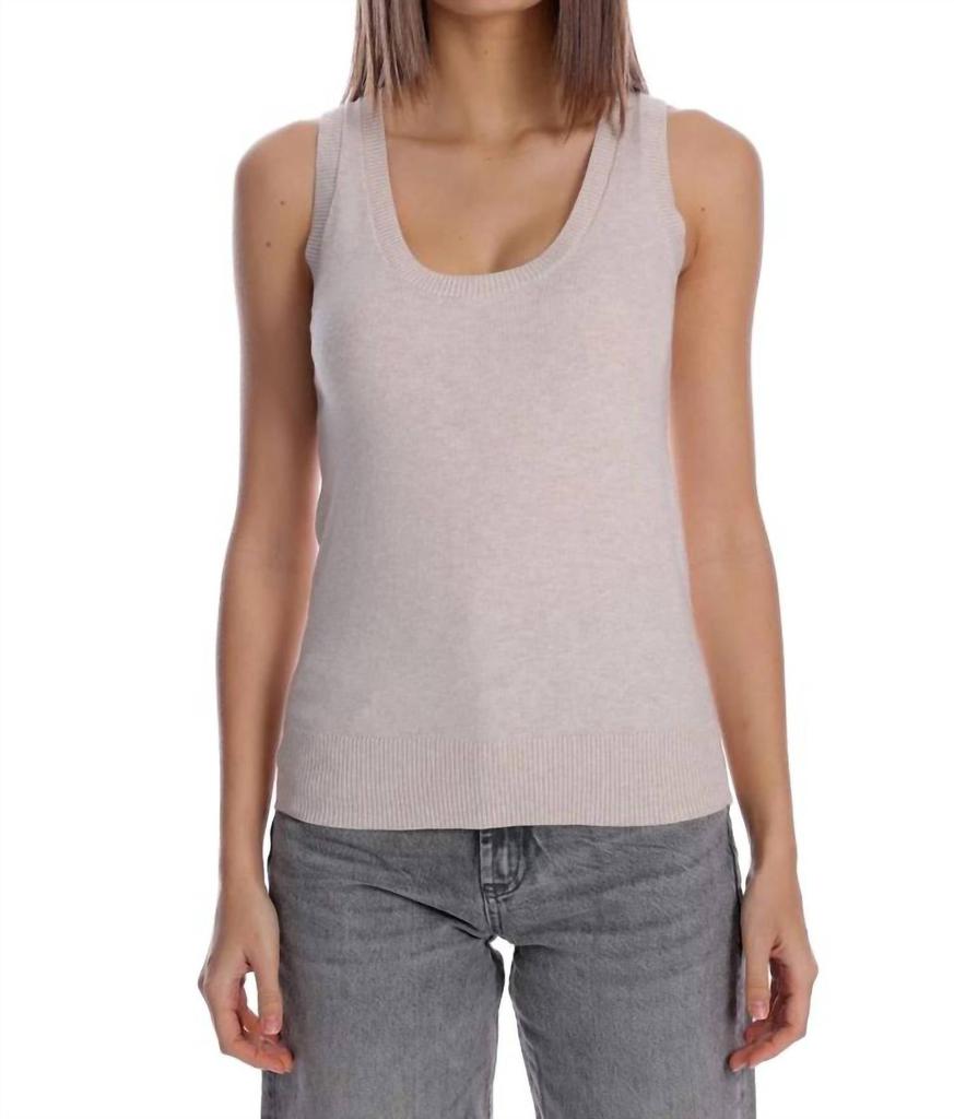 Minnie Rose Minnie Rose - Cotton Cashmere Scoop Neck Tank Top